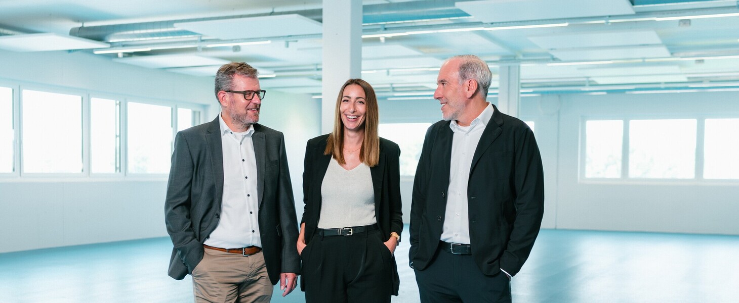 Philip Howis, Veronica Pedicillo and Cuno Weisser from the management team at Jossi AG
